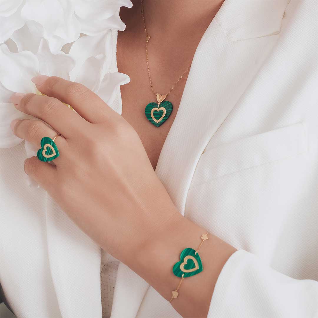 Imperial Heart Malachite Necklace