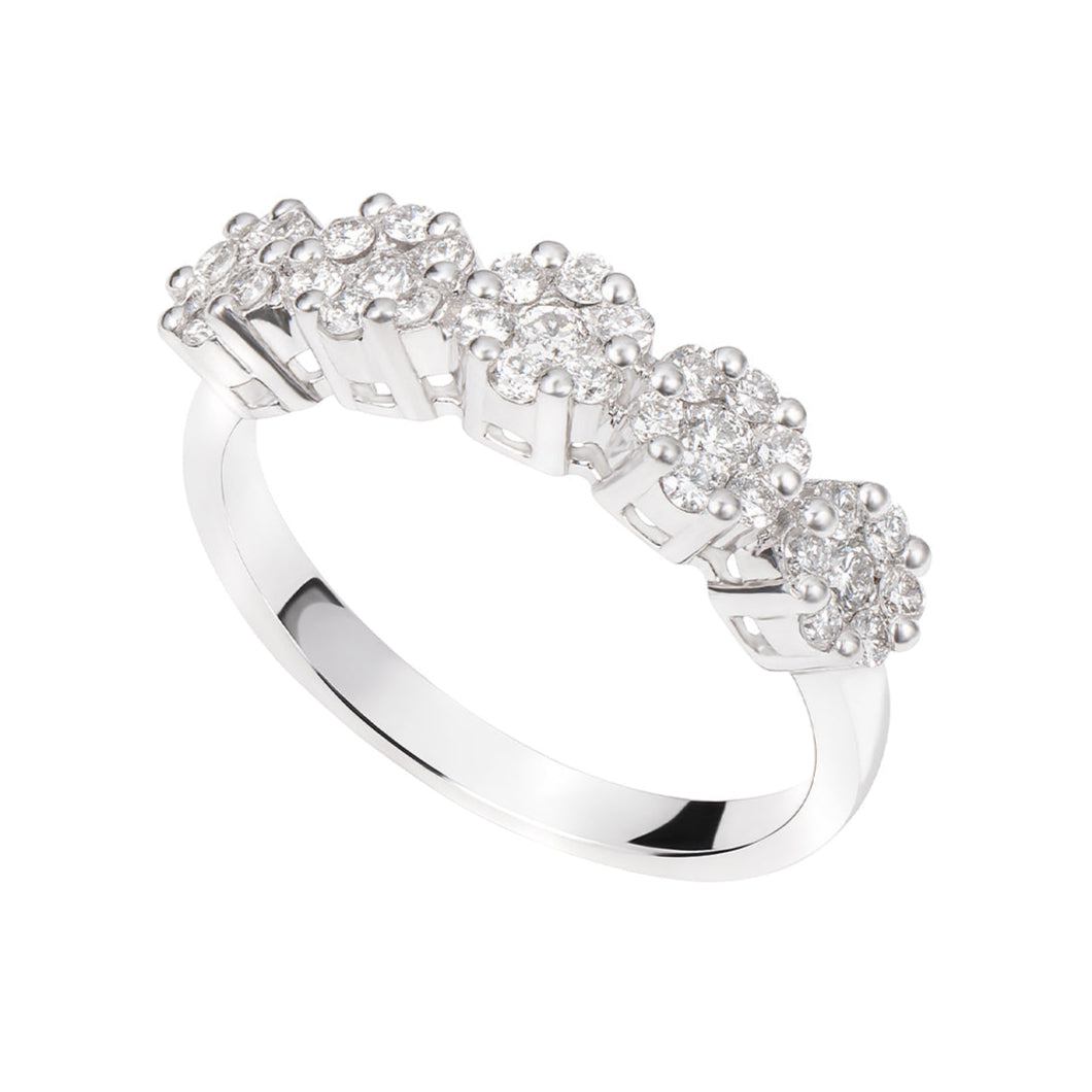 Flower Illusion Half Wedding Band