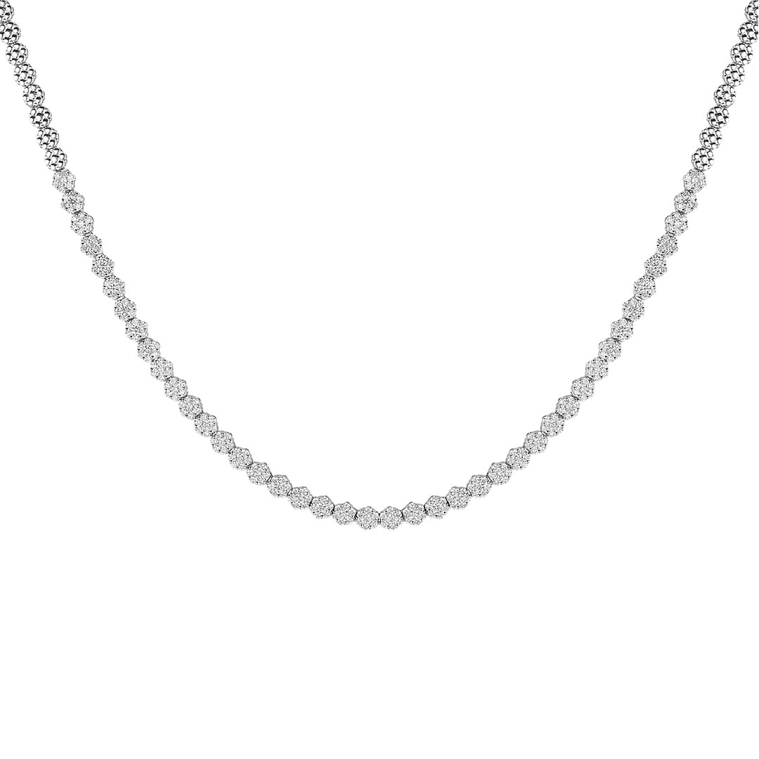 Flower Illusion Tennis Necklace