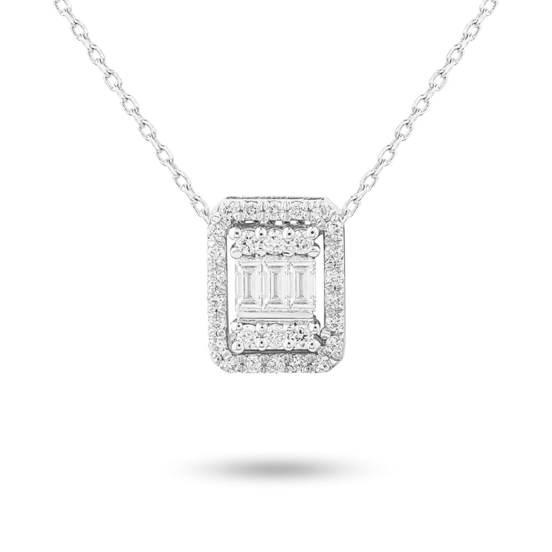 Baguette Emerald Shape Neckalce