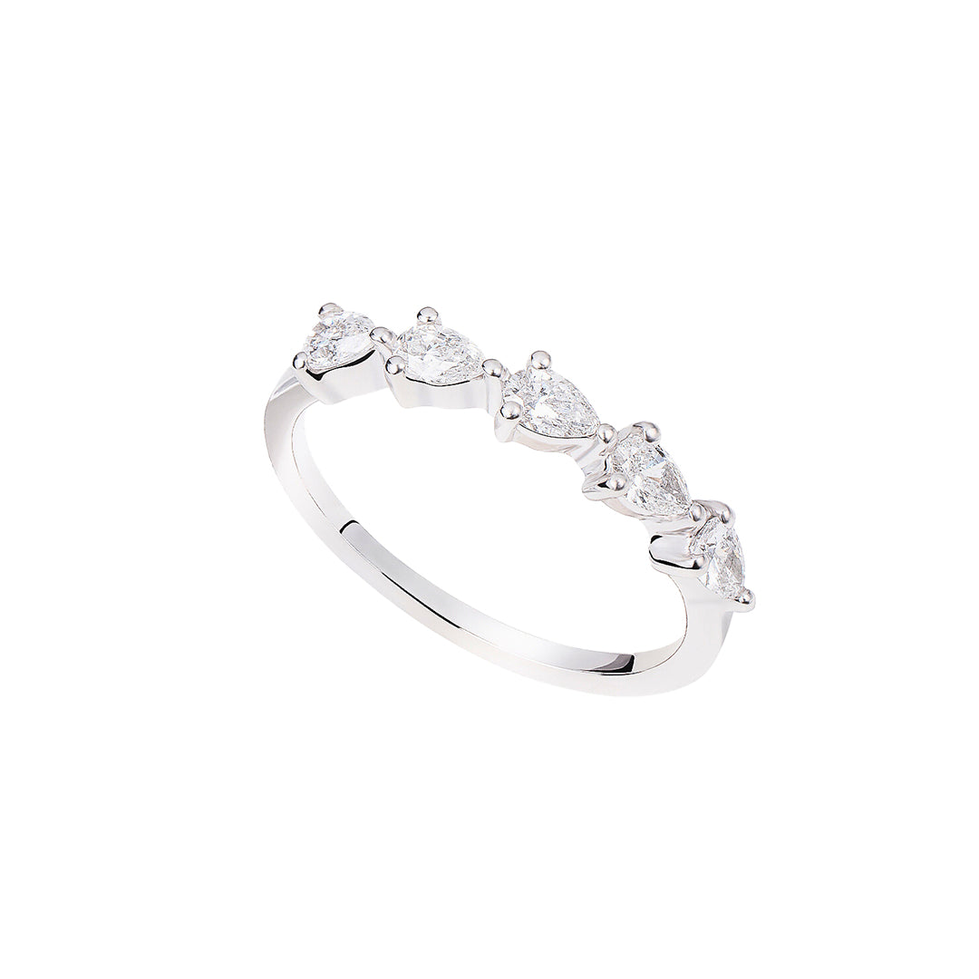 Pear Small Half Wedding Band