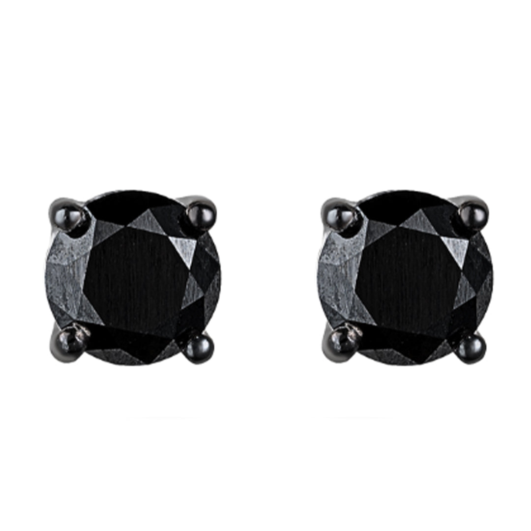 Black Diamond Stud Earrings - Main Image