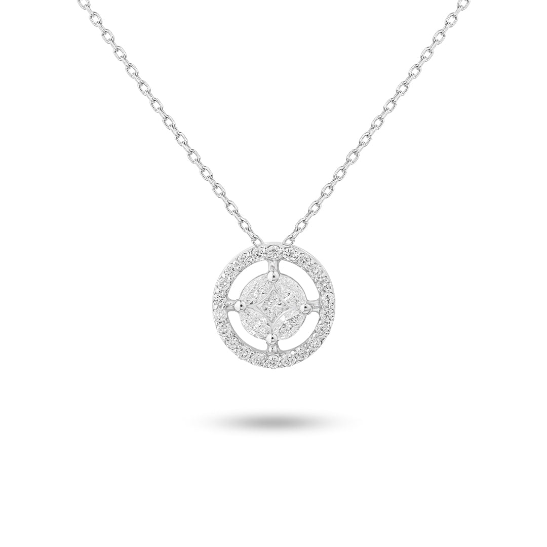 Round Illusion Halo Necklace