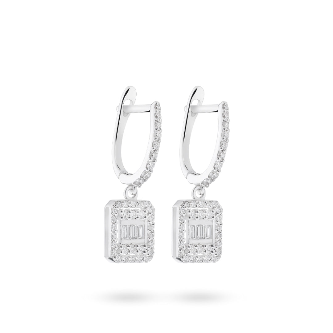 Emerald Shape Drop Earrings