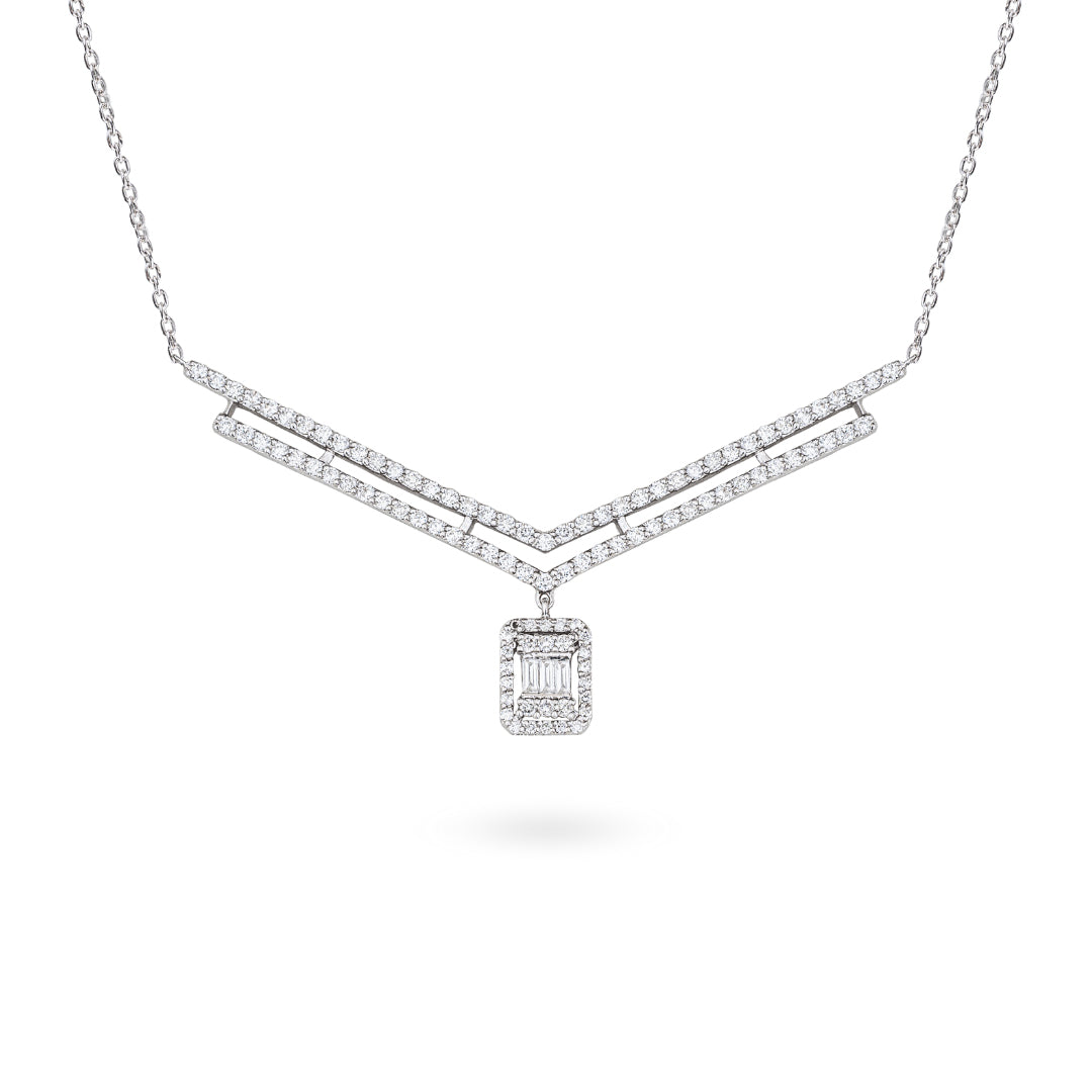 Emerald Baguette Shape Necklace