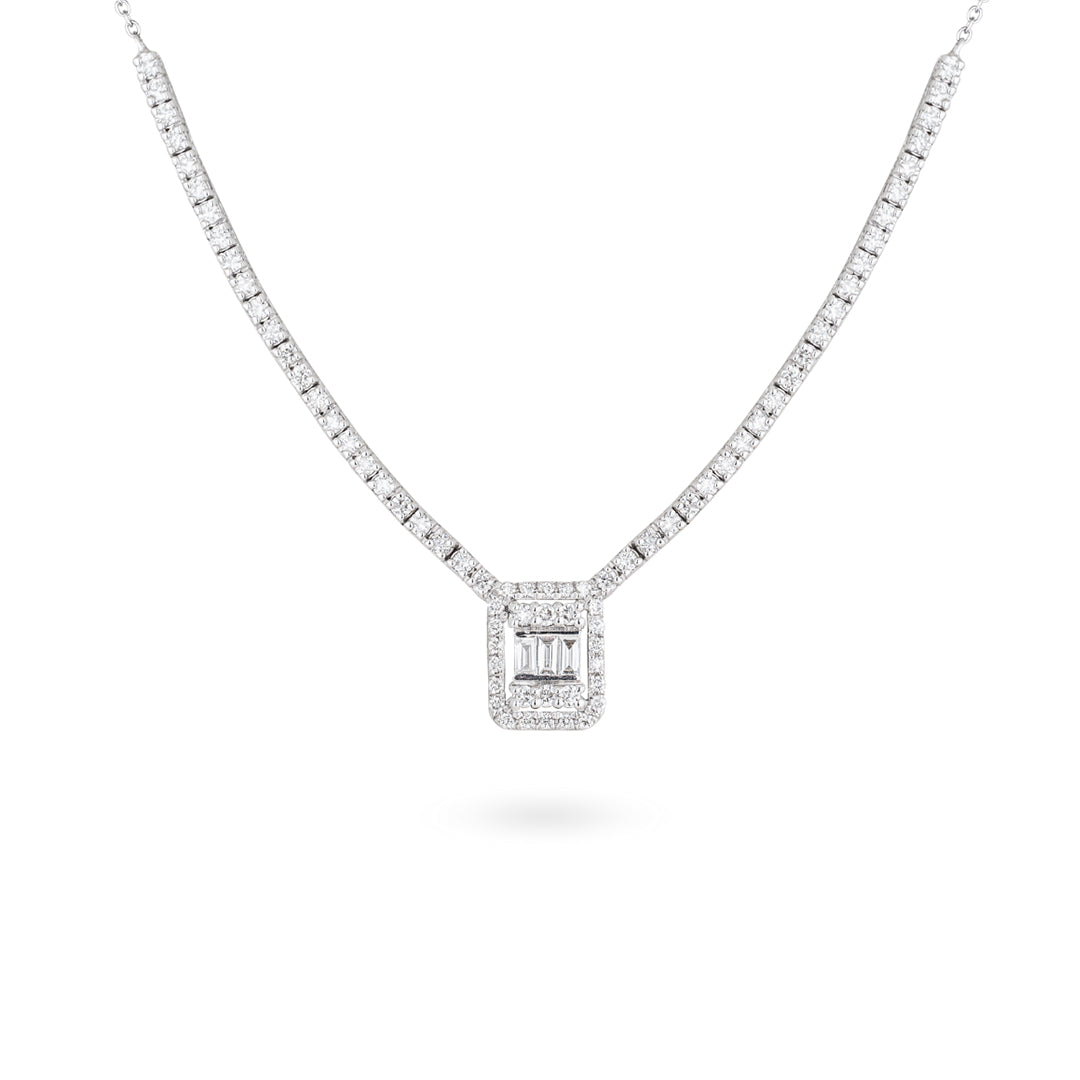 Emerald Shape Bridal Necklace
