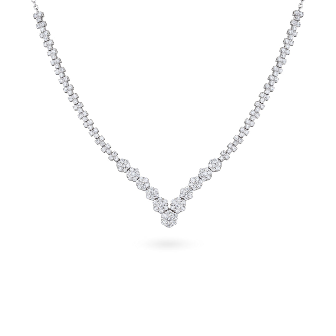 Flower Illusion "V" Necklace