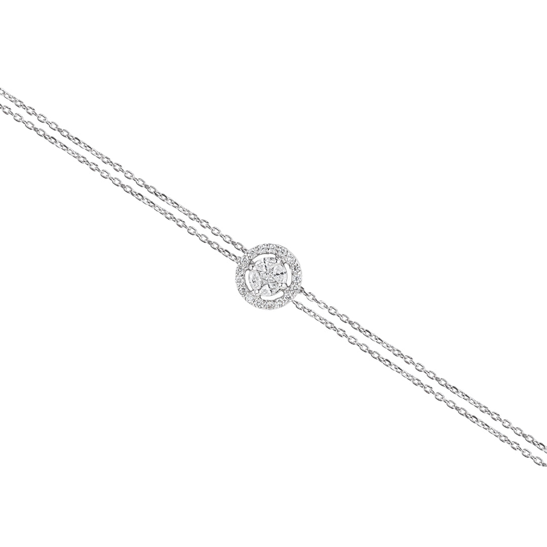 Round Illusion Halo Bracelet