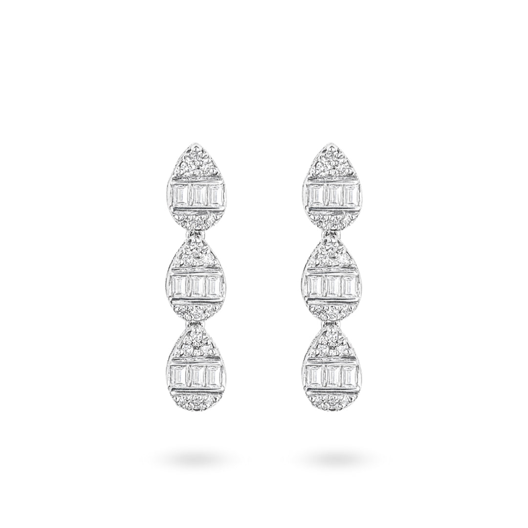 Pear Baguette Drop Earrings