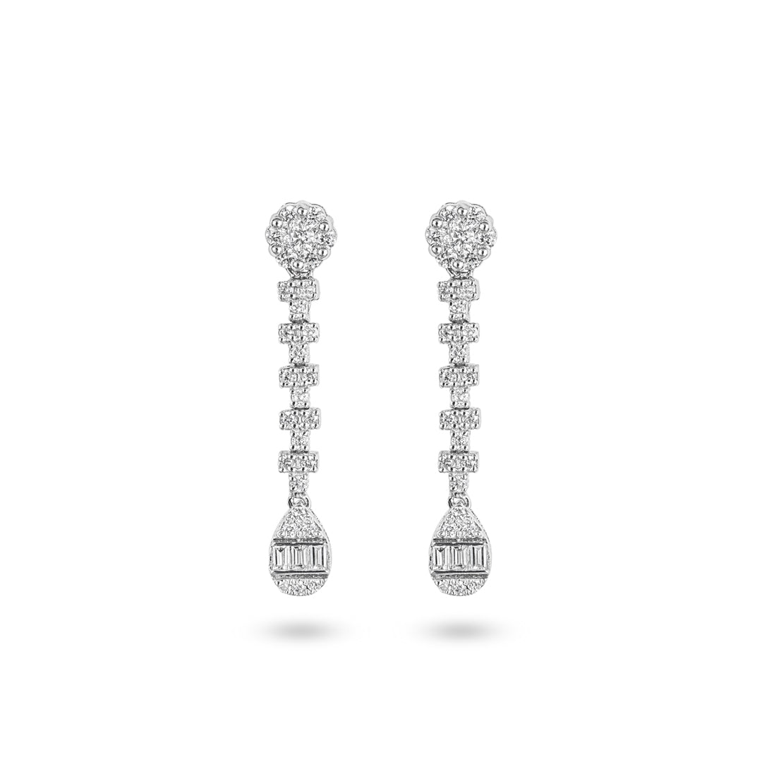Flower Pear Illusion Earrings