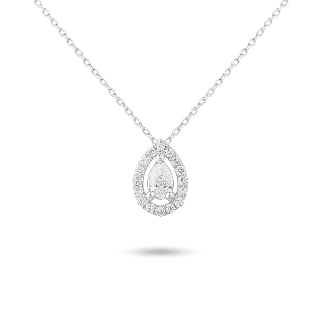 Pear Halo Necklace
