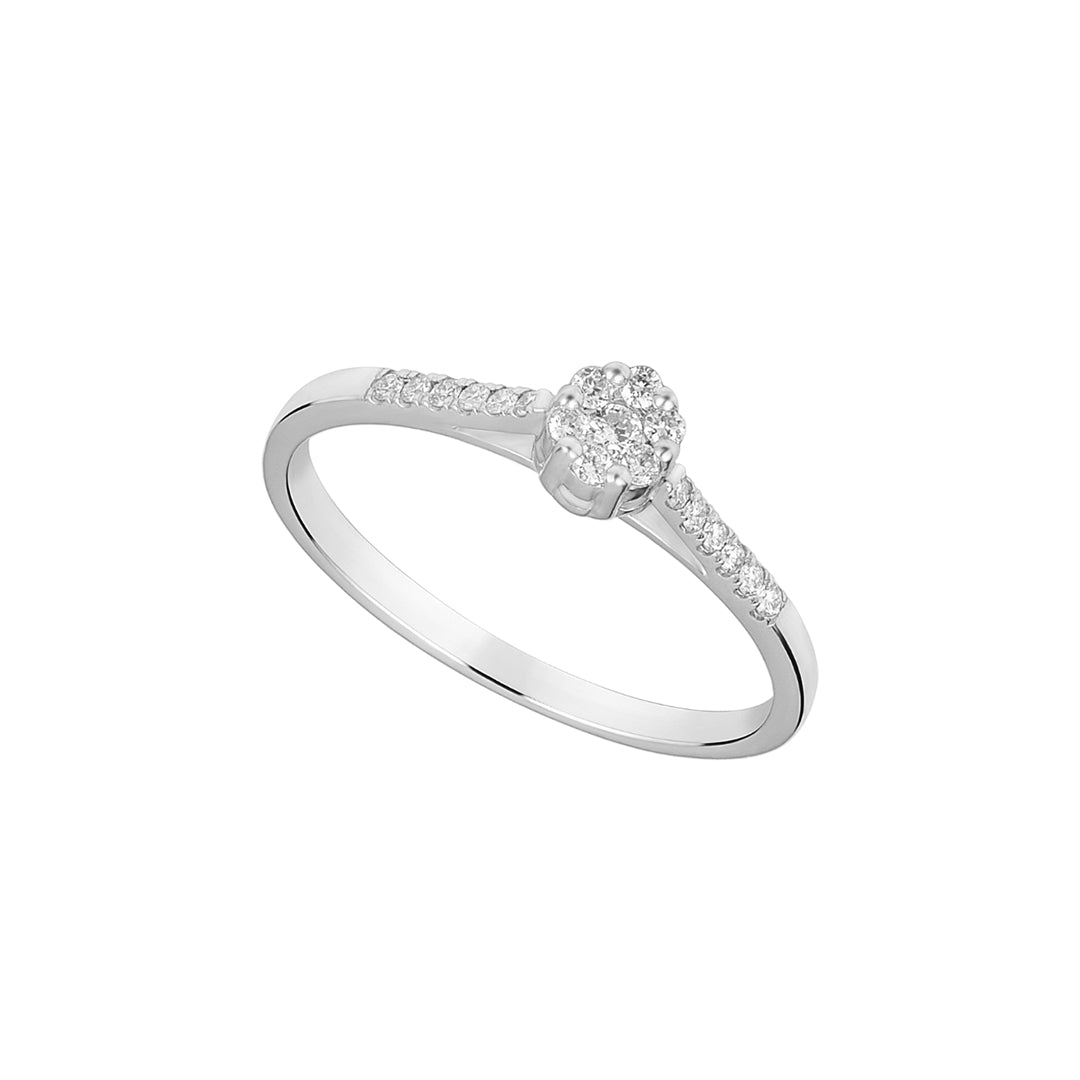 Flower Illusion Side Diamonds Ring