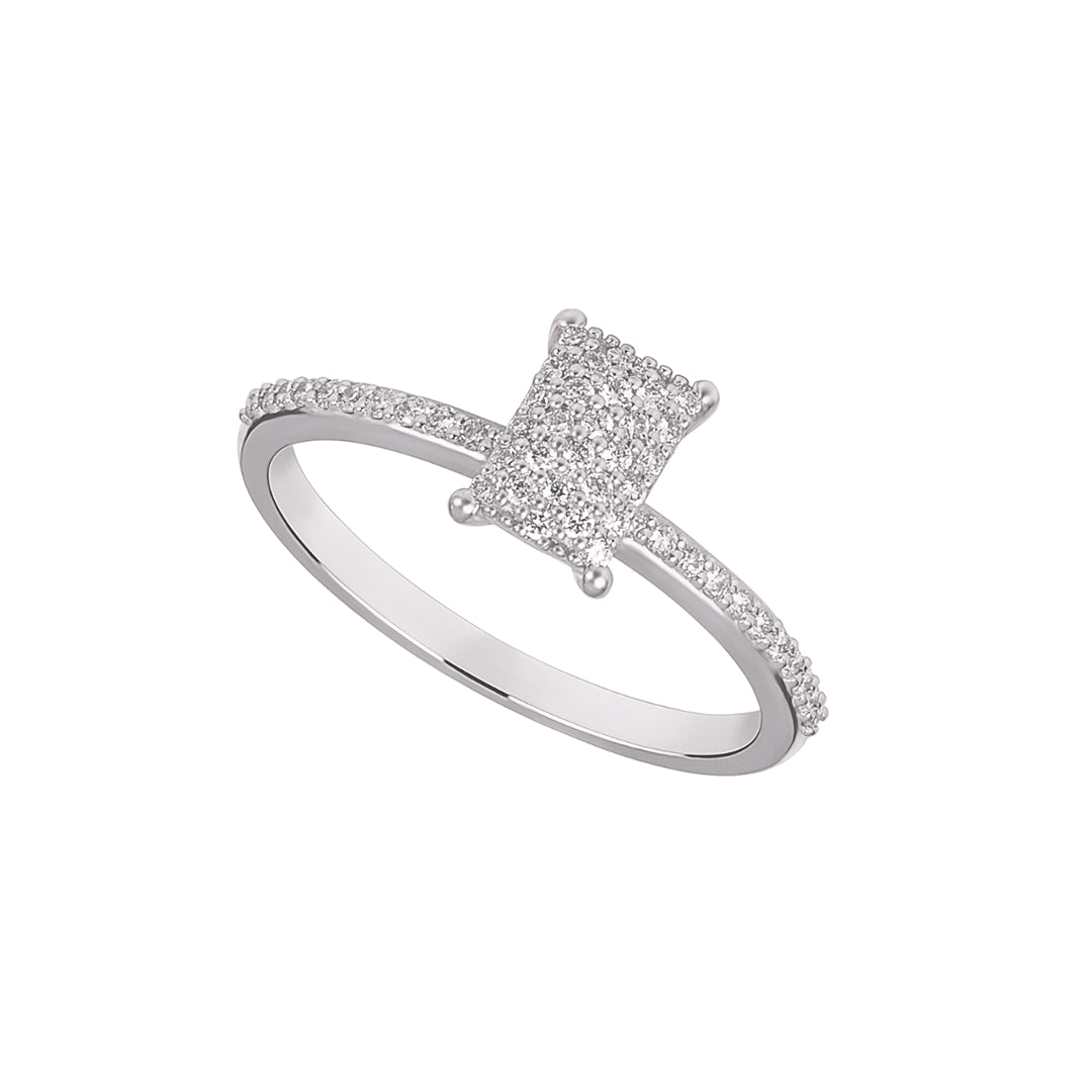Emerald Cut Pave Ring