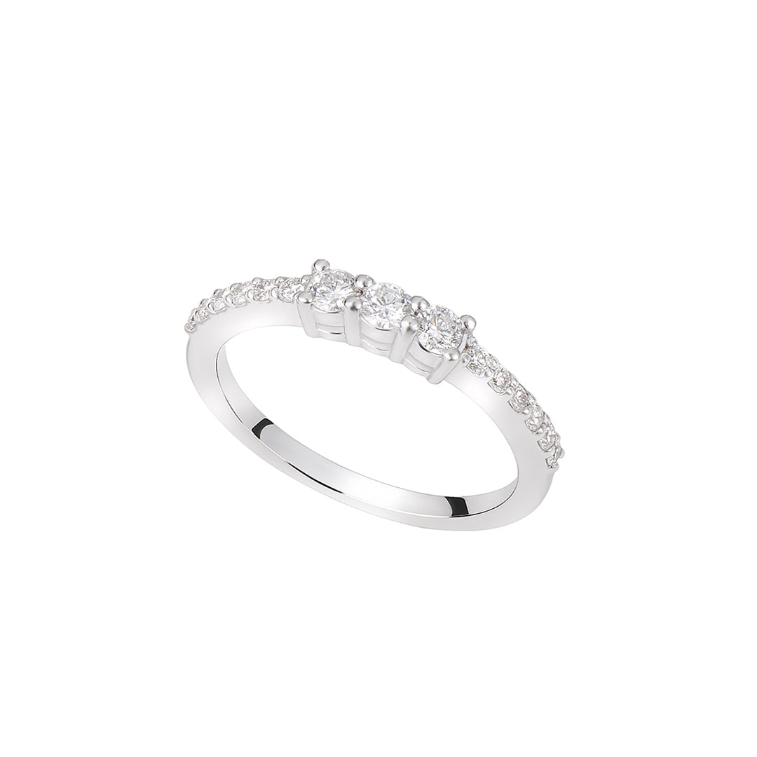 Three Stones One Line Ring