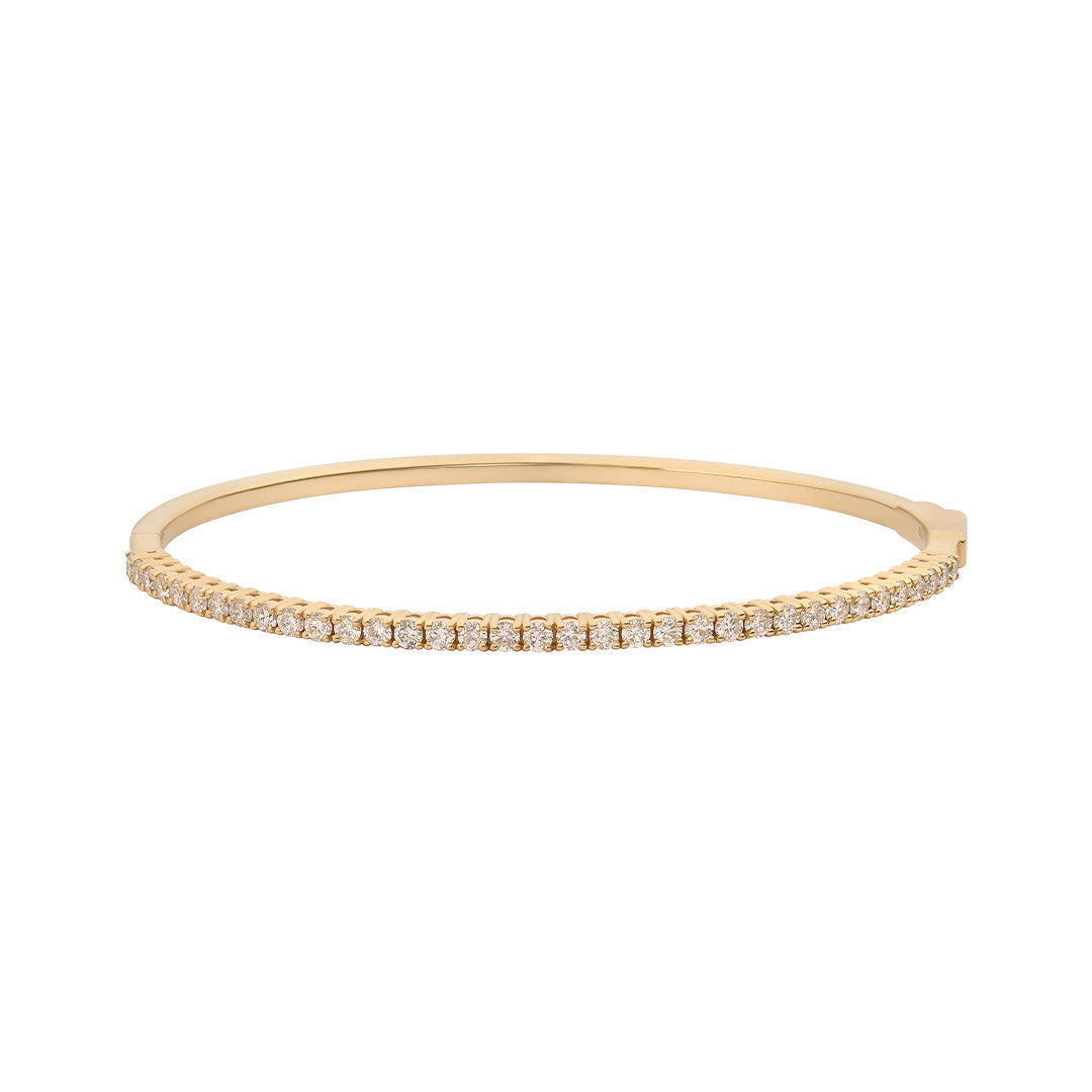 One Line Yellow Gold Bangle