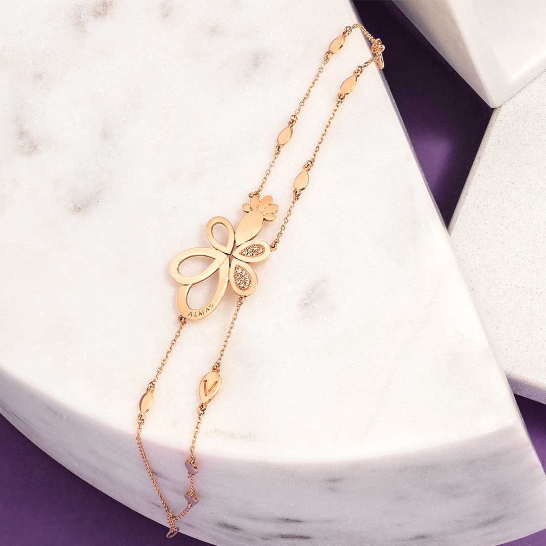 Pavona Pink Gold Diamond Bracelet