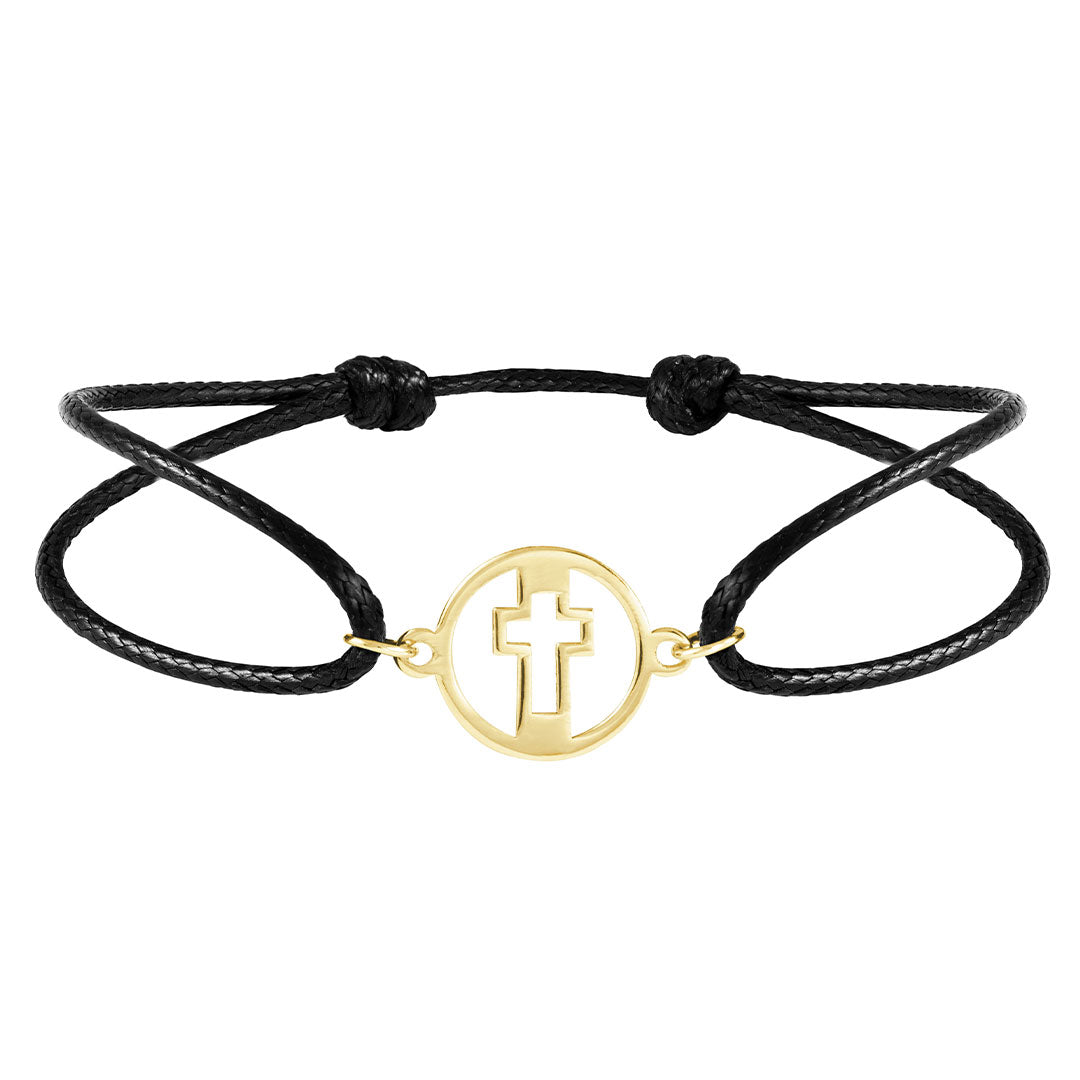 Cross Leather Baby Bracelet