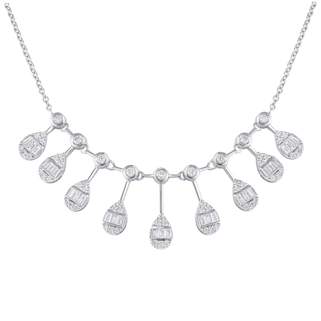 Baguette Pear Drop Necklace