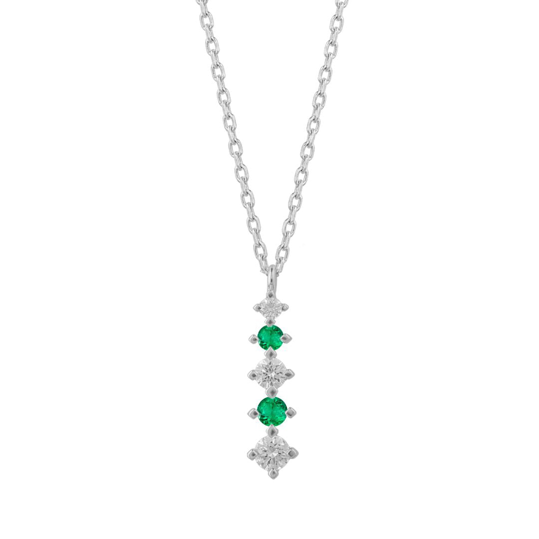 Eternity Emerald With Diamond Necklace