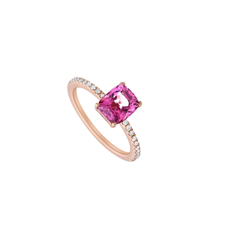 SPINEL RING WITH SIDE DIAMOND