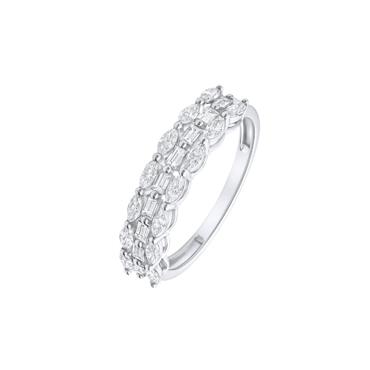 TRIPLE ROW DIAMOND WEDDING BAND