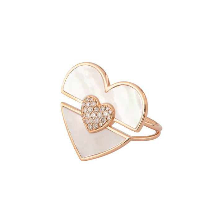 Imperial Heart Mother Of Pearl Diamond Ring