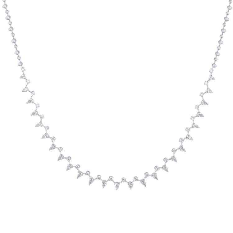 ROUND ROW AND PEAR ROW NECKLACE