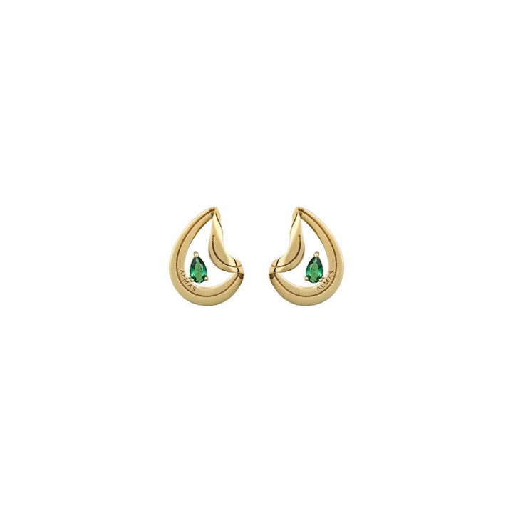 PERA SYNTHETIC EMERALD EARRINGS