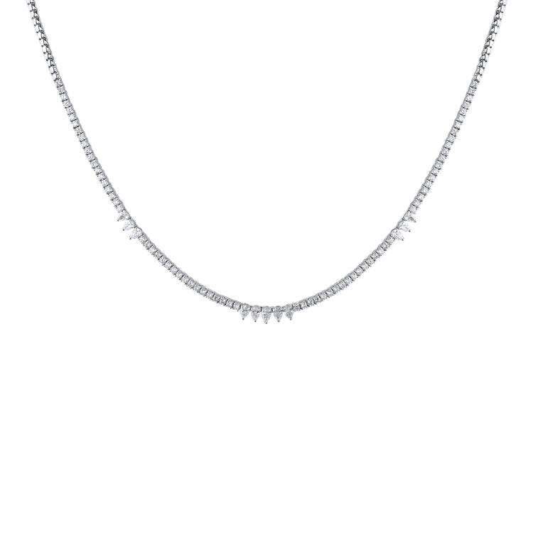 PEAR AND ROUND SHAPE NECKLACE