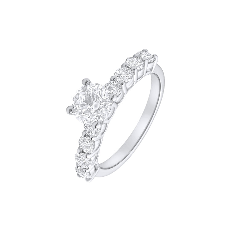 FOUR PRONGS CLASSIC SOLITAIRE WITH SIDE DIAMOND