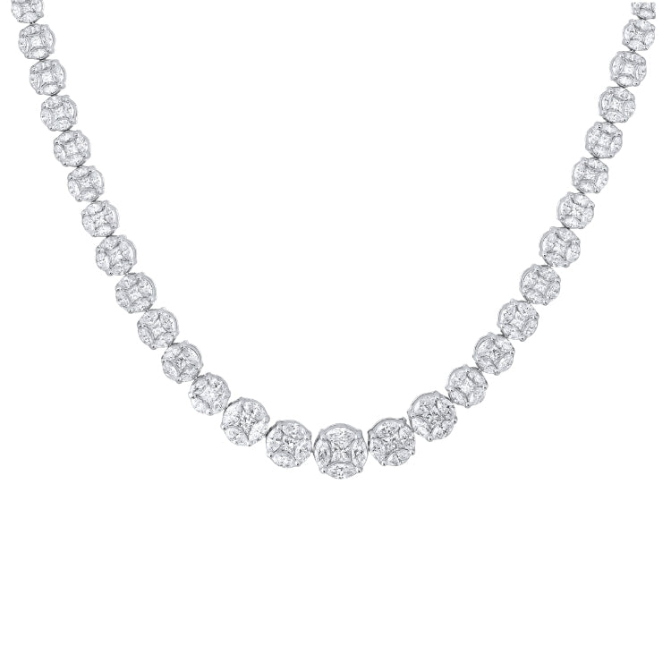 ROUND ILLUSION TENNIS NECKLACE