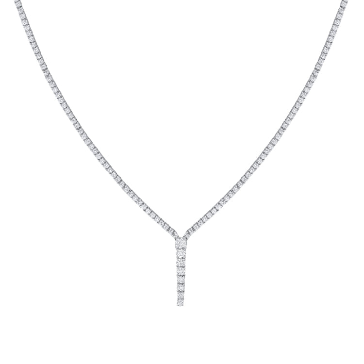 V SHAPE DROP TENNIS NECKLACE