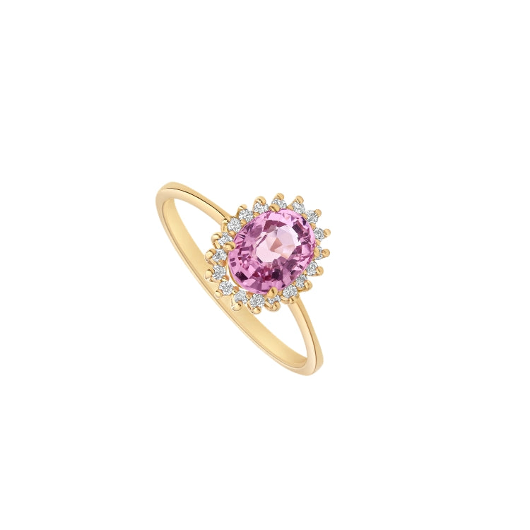 SPINEL AND DIAMOND RING