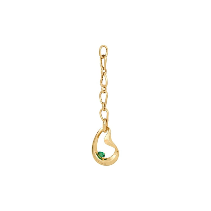 PERA SYNTHENTIC EMERALD LONG CHARM