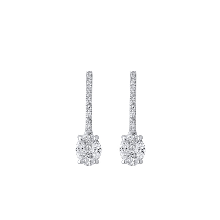 DROP OVAL ILLUSION EARRINGS