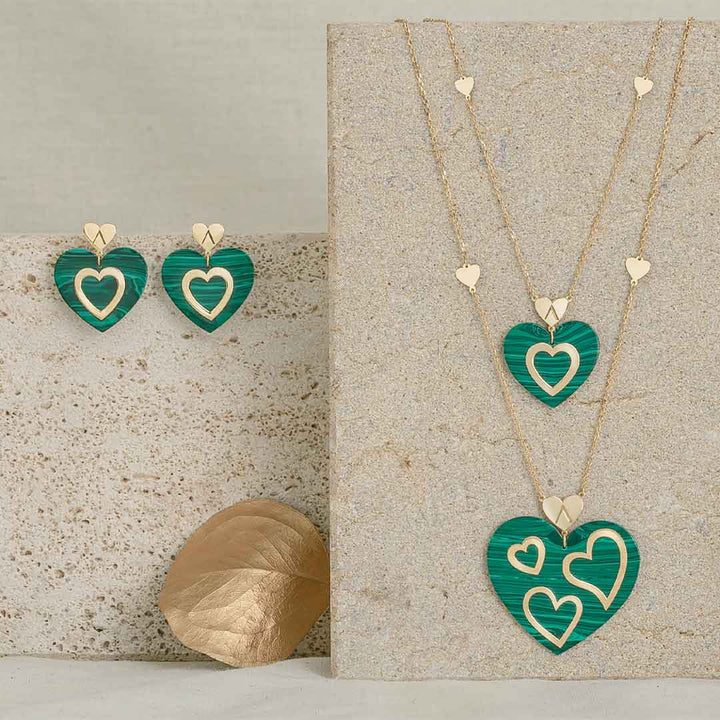 Imperial Heart Malachite Necklace