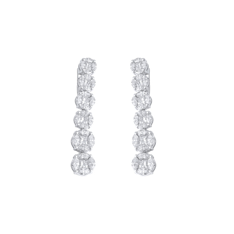 ROUND ILLUSION DROP EARRINGS