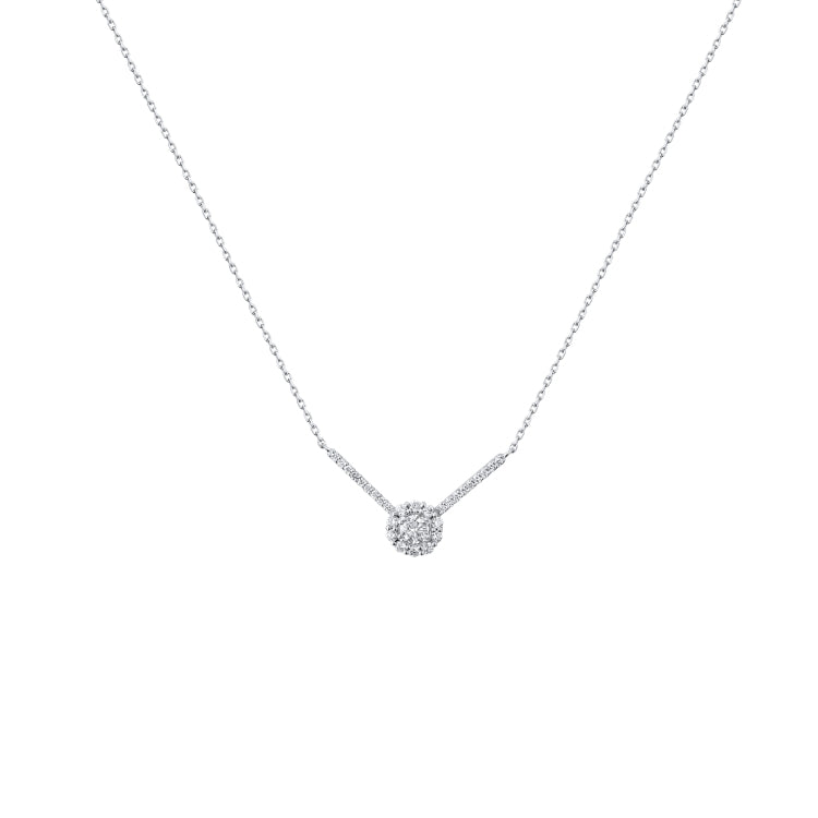 V SHAPE WITH HALO NECKLACE