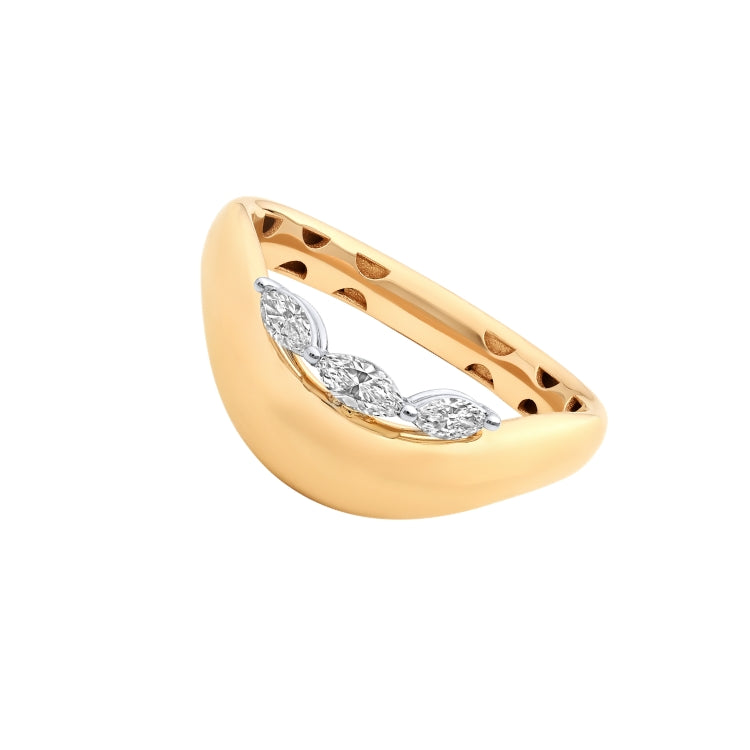 MARQUISE CURVED RING