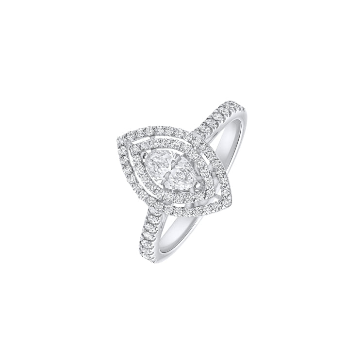 TRIPLE HALO MARQUISE WITH SIDE DIAMOND