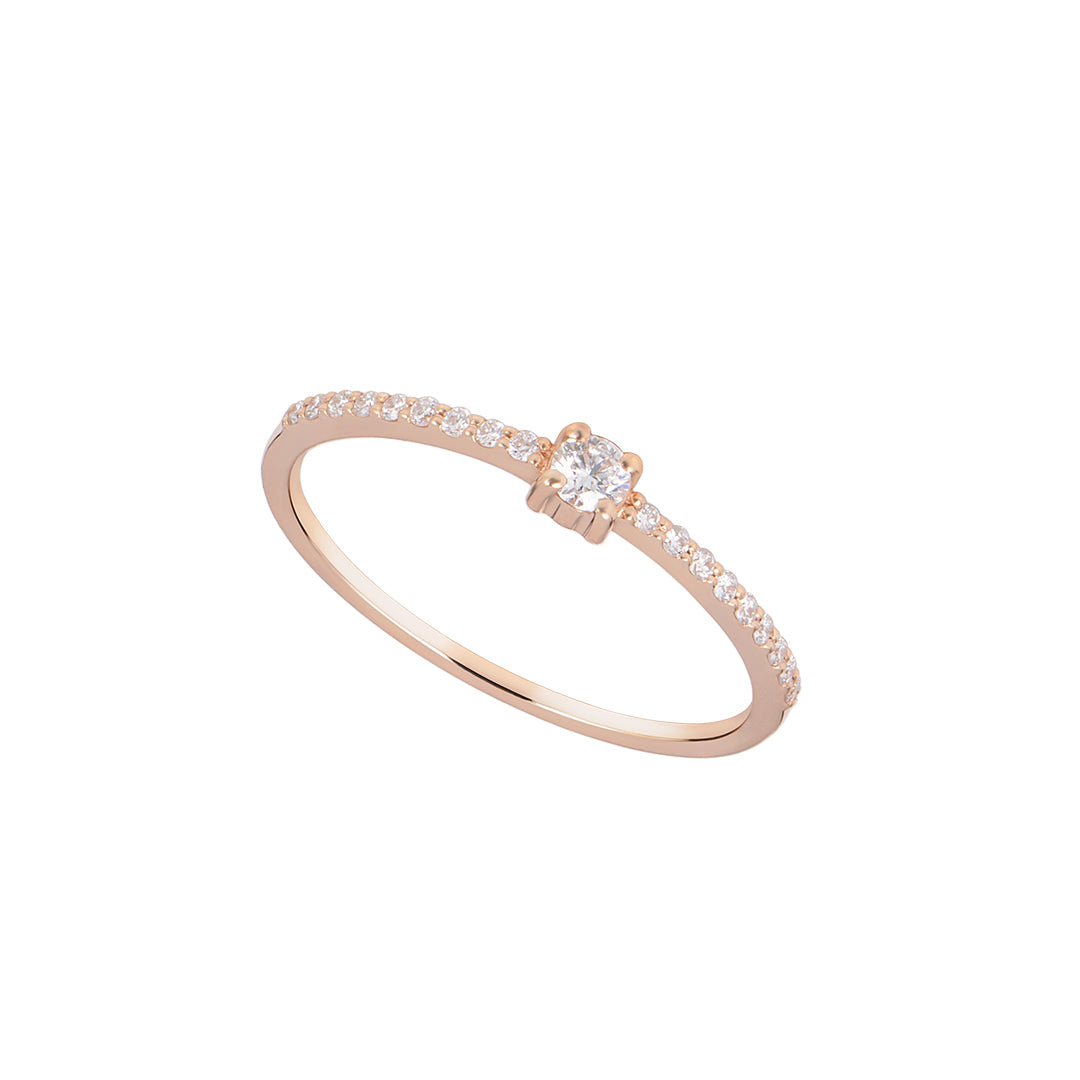 Pink Side Diamond Solitaire