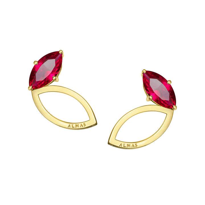 Aura Red Stone Earrings