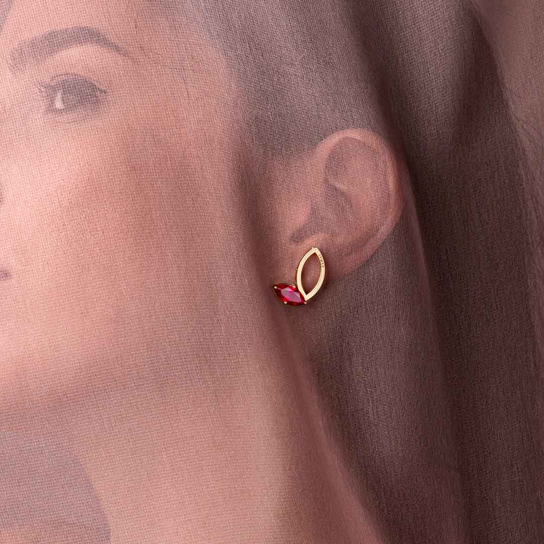 Aura Red Stone Earrings