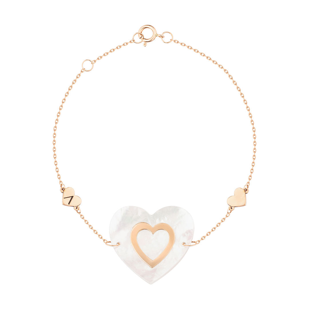 Imperial Heart Mother Of Pearl Pink Gold Bracelet