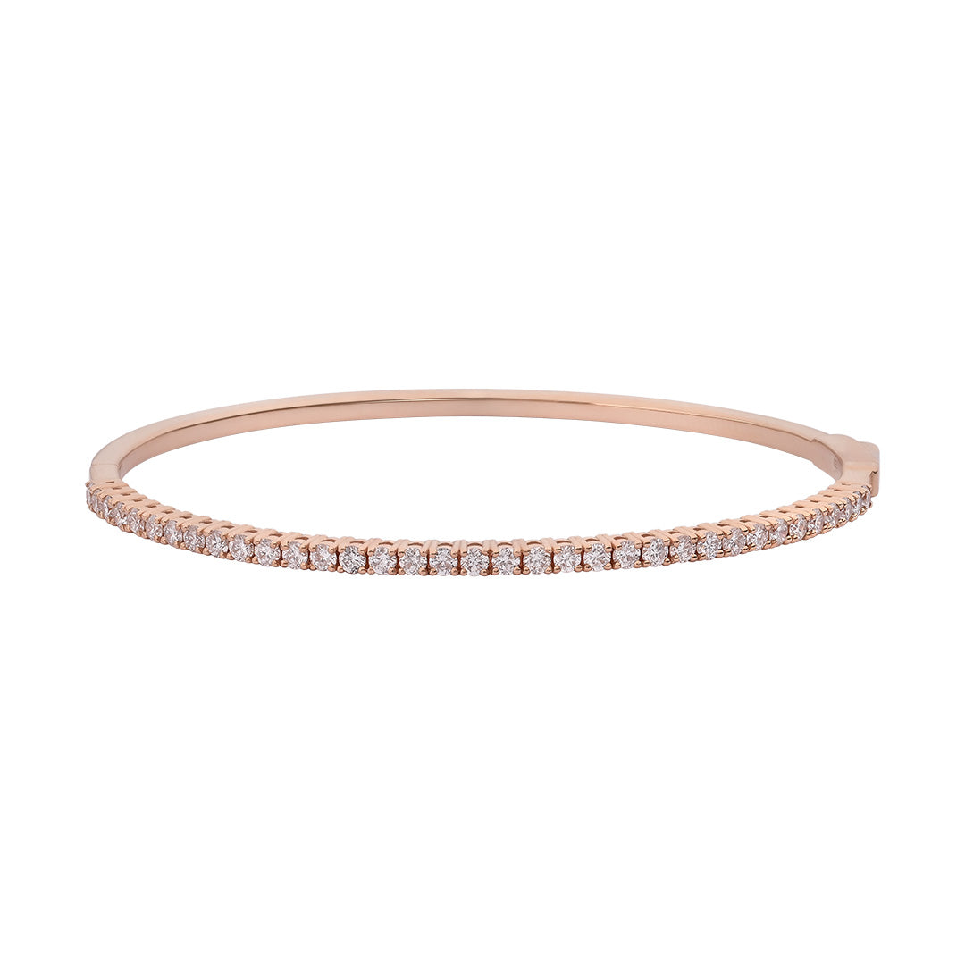 One Line Pink Gold Bangle