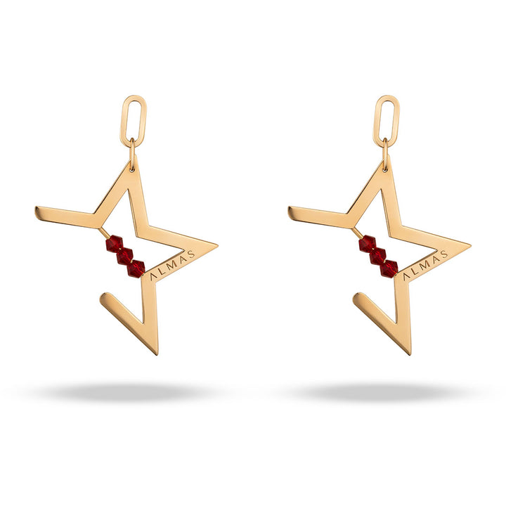 Dancing Star Red Stone Earrinngs