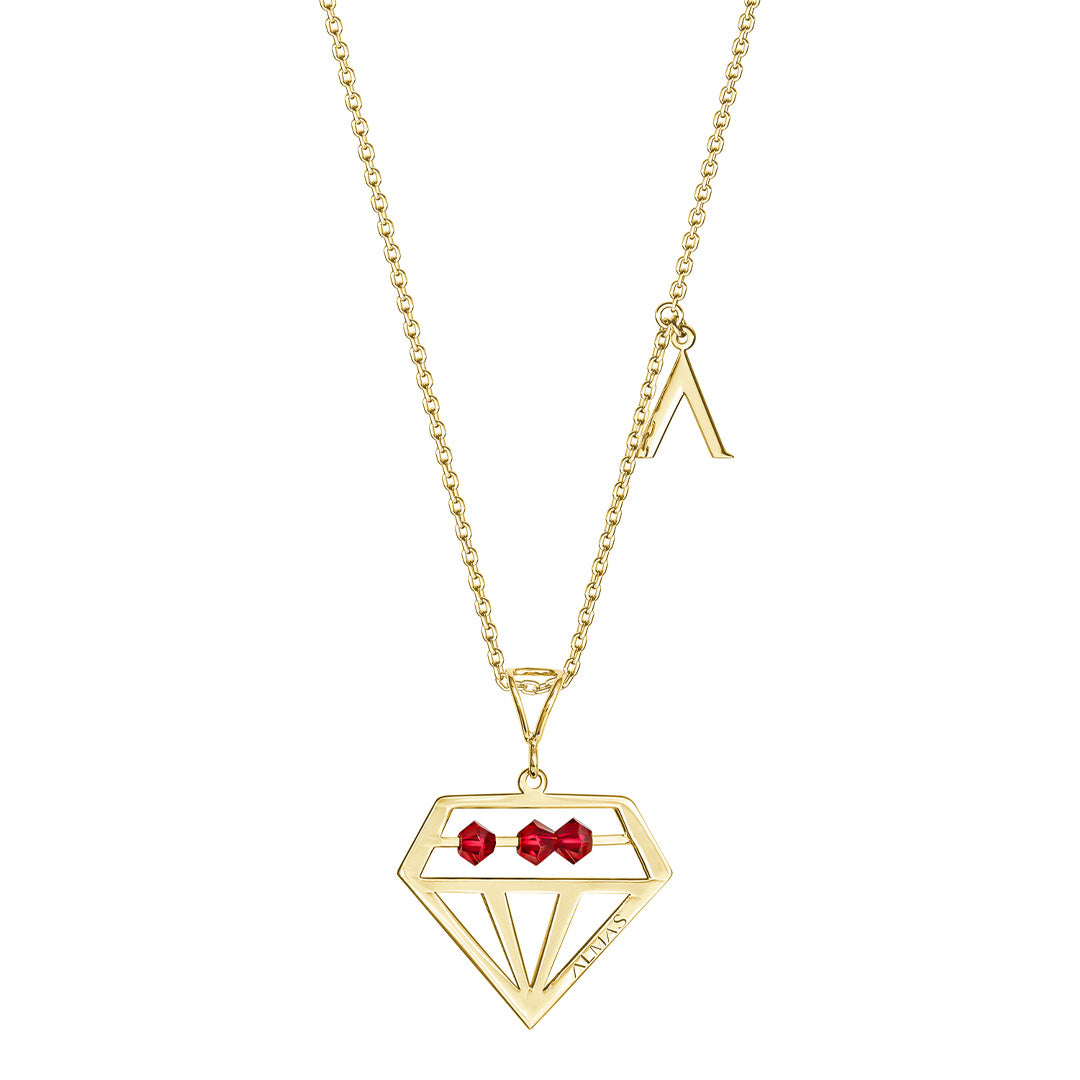 Brilliance With Red Stone Necklace