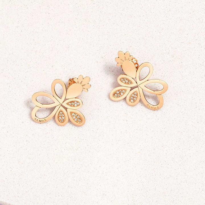 Pavona Pink Gold Diamond Earrings