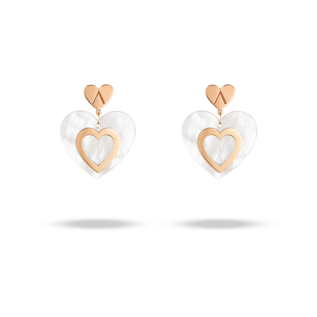 Imperial Heart Mother Of Pearl Earrings