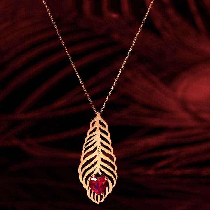 Pavona Red Stone Big Necklace